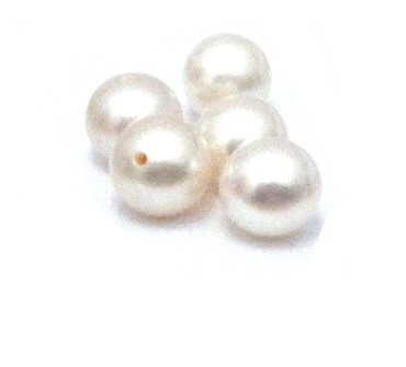 White 7.5-8mm Half Drilled Round Single Pearl